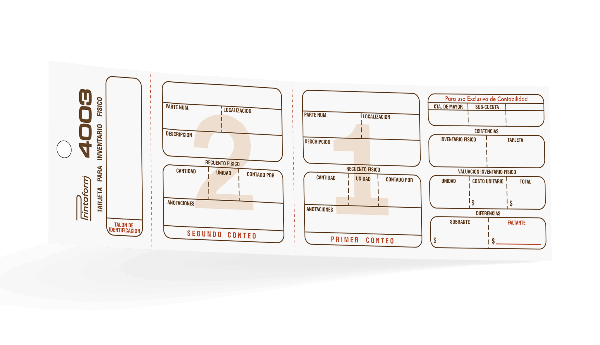 Tarjeta para Inventario físico (Marbete)