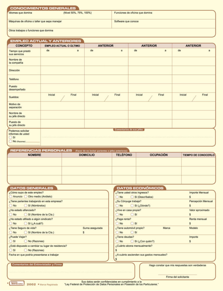 "Solicitud De Empleo" - Printaform