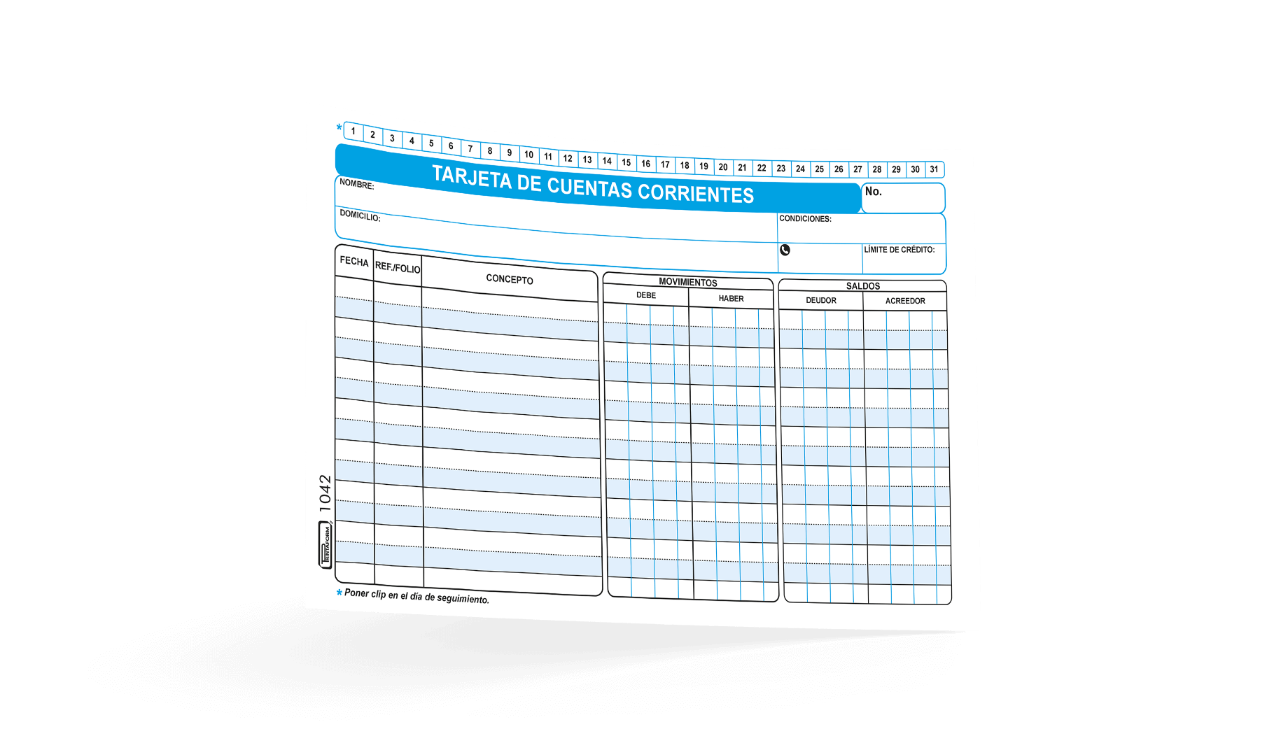 "Tarjeta De Cuentas Corrientes" - Printaform