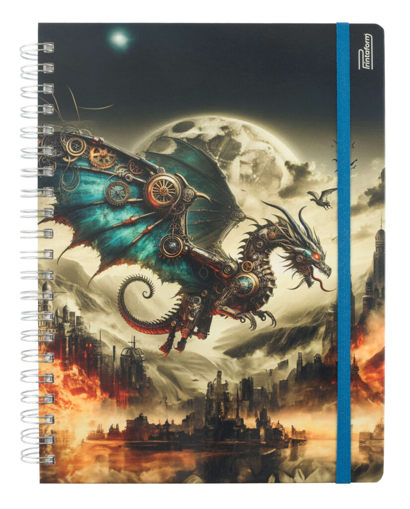 01_Libreta Mitica Dragón Steampunk Universitaria